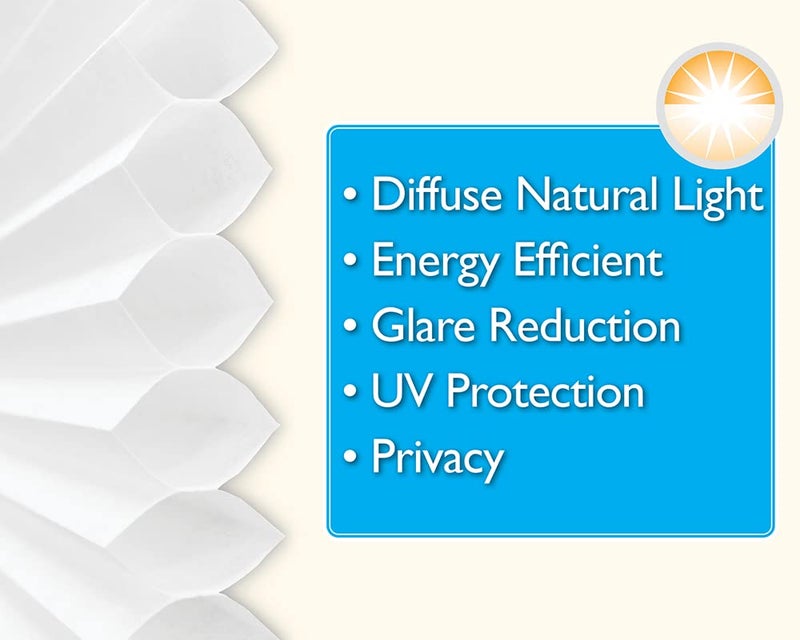 Redi Shade No Tools Easy Lift Trim-at-Home Cordless Cellular Light Filtering Fabric Shade White, 36" W x 64" L, (Fits windows 19"- 36") - Image 5